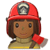 👩🏾‍🚒 woman firefighter: medium-dark skin tone display on Samsung